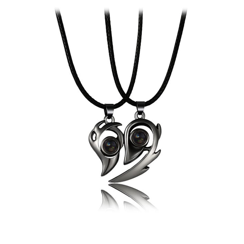 Korean Fashion Magnetic Couple Necklace For Lovers Gothic Punk Heart Pendant Necklace For Men Women Necklaces Party Gift Jewelry